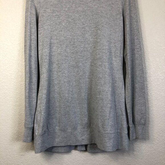 BKE Red Long Sleeve Gray Sparkle Button-Front Cardigan Women's M Pocket Stretch - Picture 10 of 11